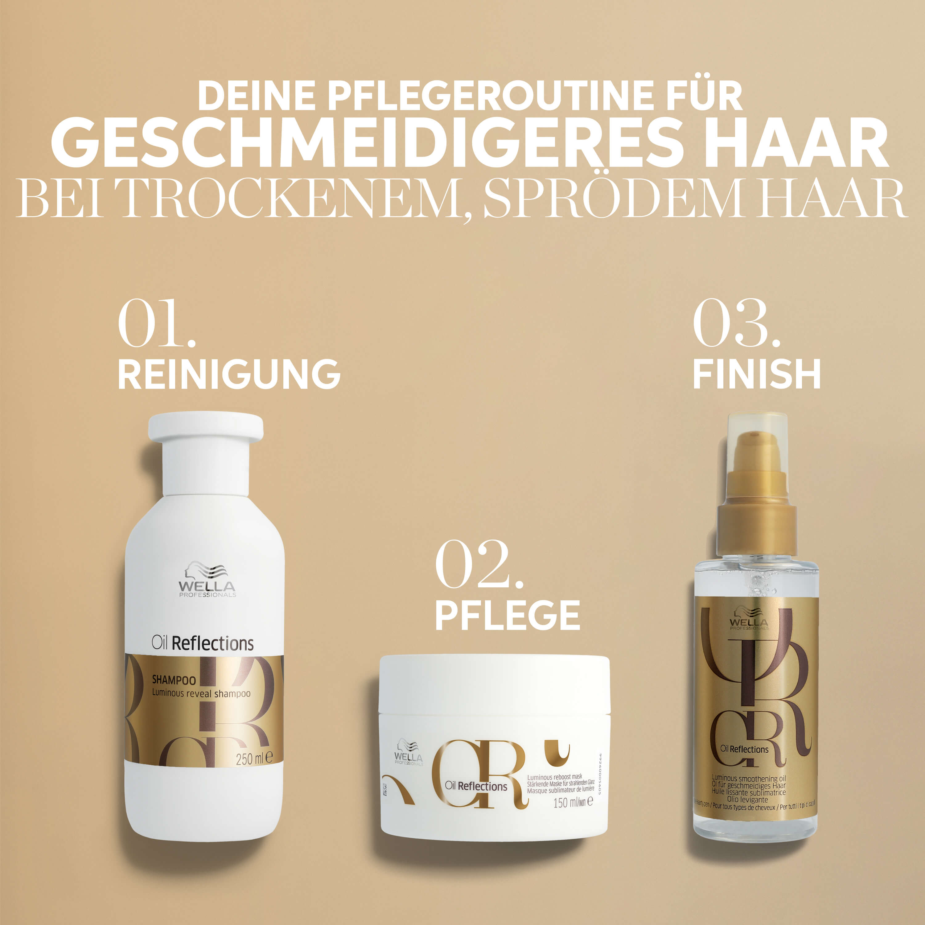 Wella Oil Reflections Shampoo für alle Haartypen 