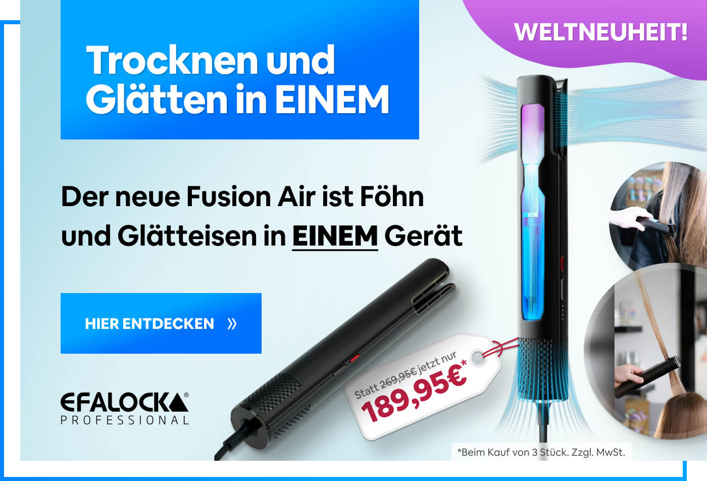 Efalock Fusion Air Föhn und Glätteisen bei Stopperka