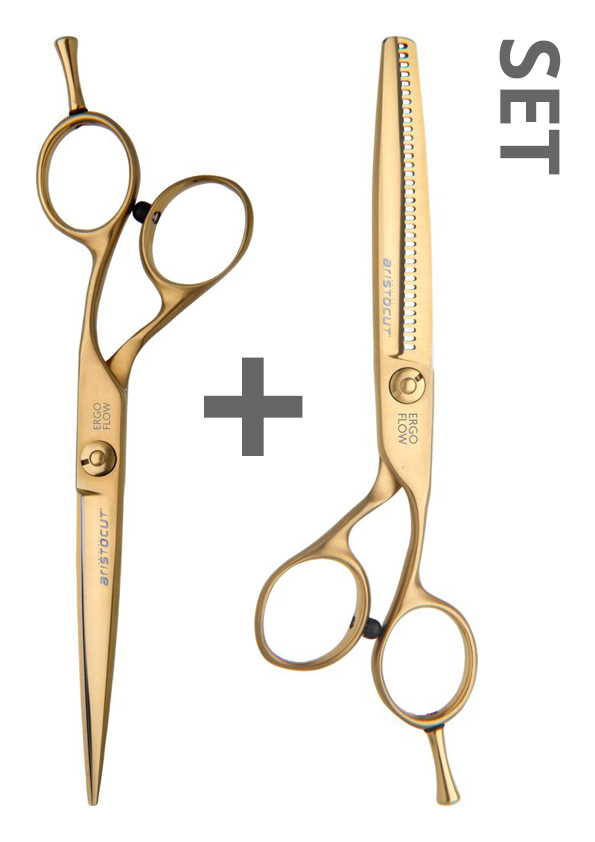 Aristocut Ergo Flow Set: Friseurschere + Modellierschere 6.0 Offset